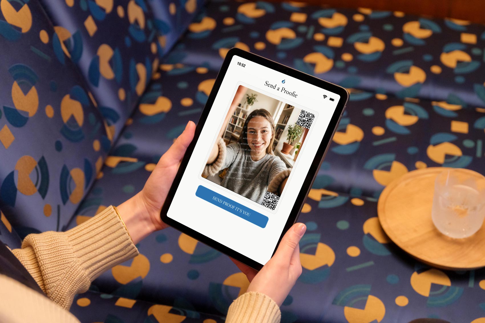 Send a Proofie screen shown on a tablet